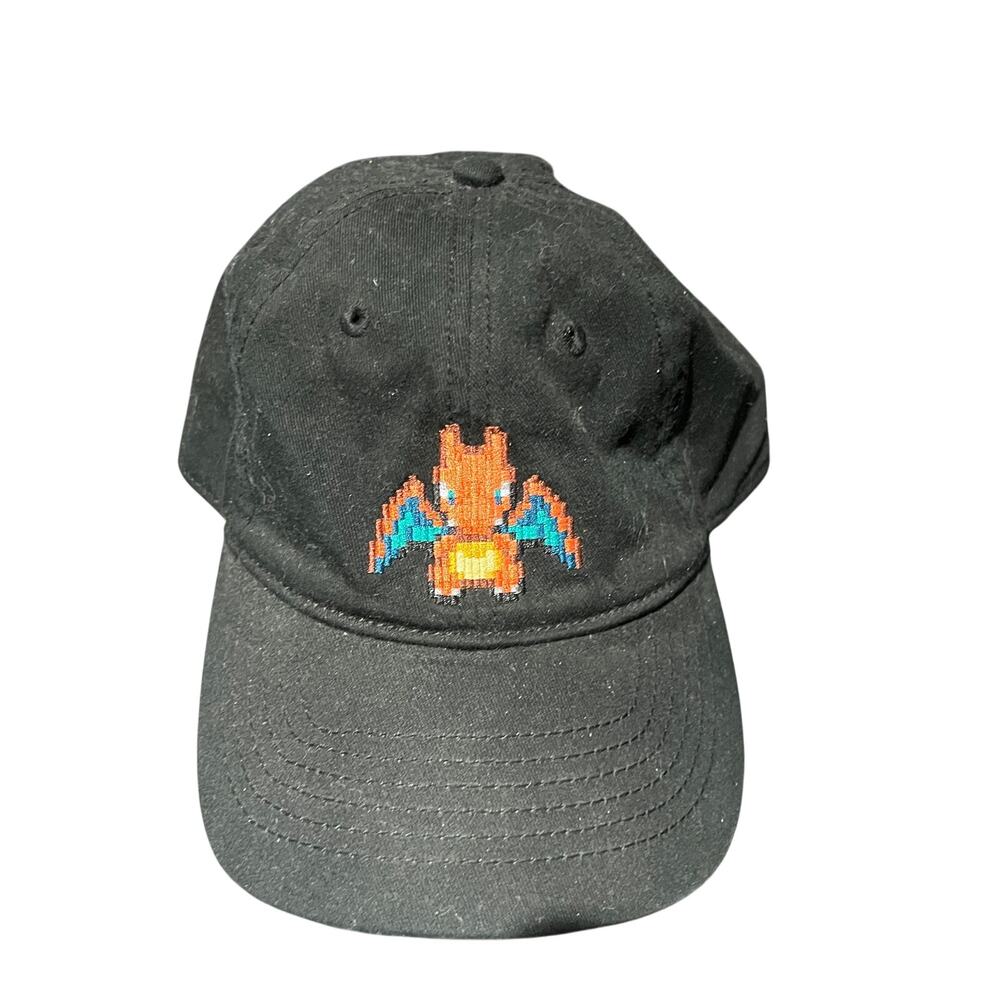 BoxLunch 8 Bit embroidered pixel art design of Charizard Adjustable Hat Cap